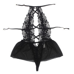 Subblime - Teddy Halter Neck Dos Nu Dentelle Noir L/Xl